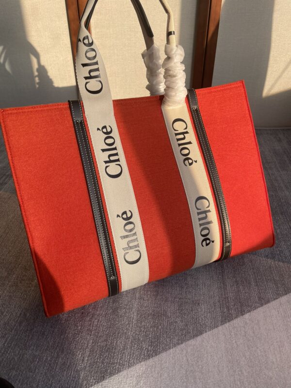 Chloe Woody Large Tote Bag - Red - Image 4