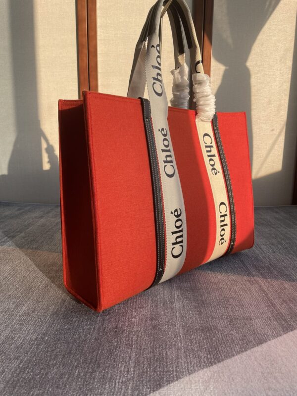 Chloe Woody Large Tote Bag - Red - Image 5