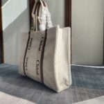 Chloe Lamb Wool Woody Large Tote Bag - Brown - Image 2