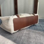 Chloe Lamb Wool Woody Large Tote Bag - Brown - Image 4