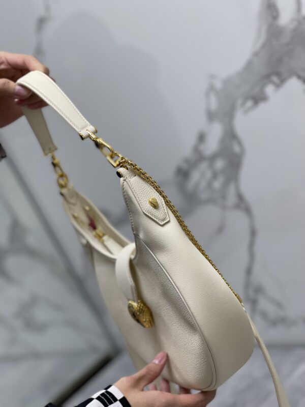 Bulgari Serpenti Ellipse Series Large Crossbody Bag - White - Image 5
