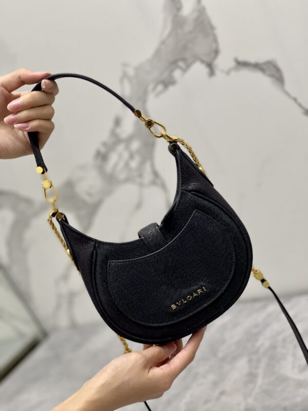 Bulgari Serpenti Ellipse Series Small Crossbody Bag - Black - Image 3