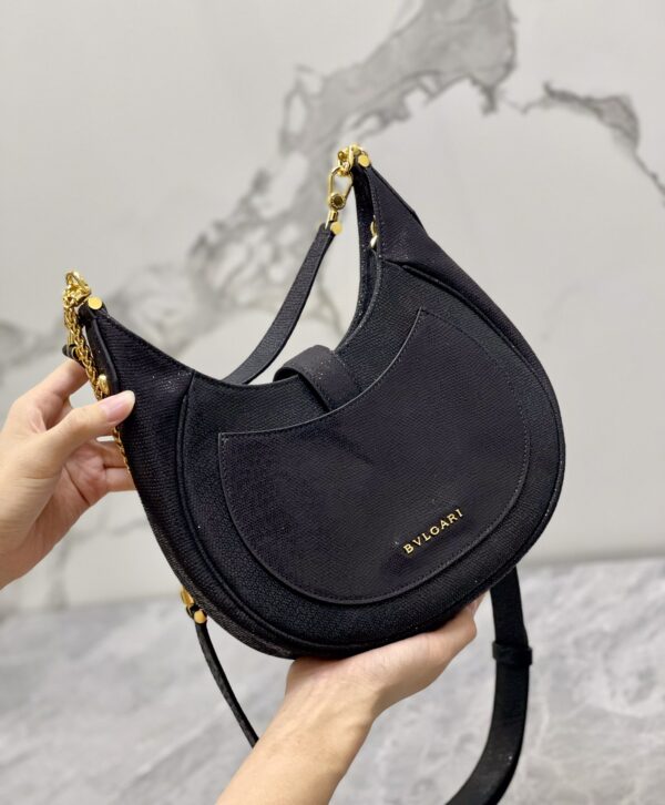 Bulgari Serpenti Ellipse Series Large Crossbody Bag - Black - Image 3