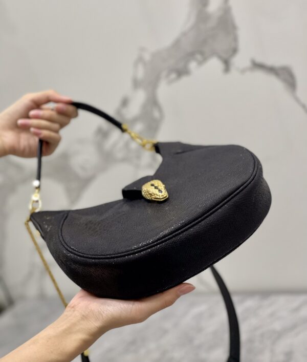 Bulgari Serpenti Ellipse Series Large Crossbody Bag - Black - Image 4