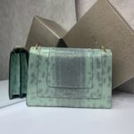 Bulgari Water Snake Skin Snake Head Large Wallet Bag - Green - Image 4