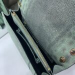 Bulgari Water Snake Skin Snake Head Large Wallet Bag - Green - Image 2