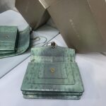 Bulgari Water Snake Skin Snake Head Large Wallet Bag - Green - Image 3