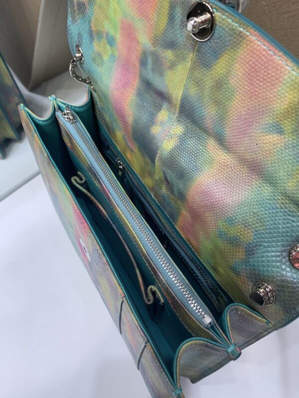 Bulgari Water Snake Skin Snake Head Large Wallet Bag - Image 2