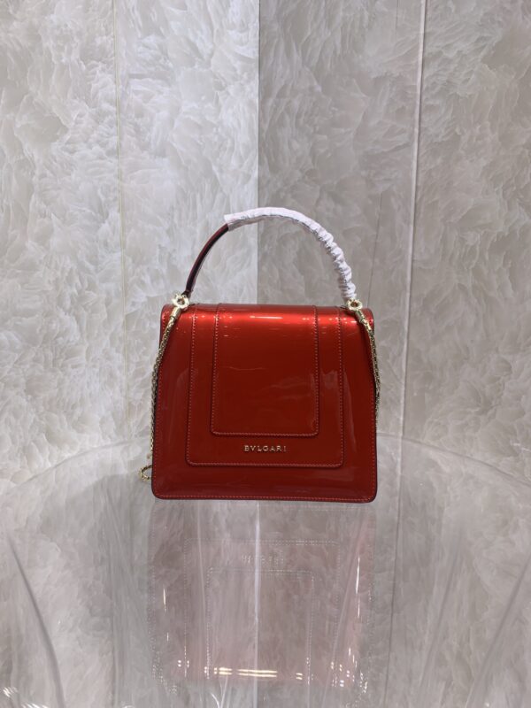 Bulgari Serpenti Snake Head-shaped Buckle Handbag - Red - Image 3