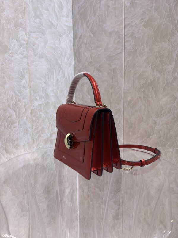 Bulgari Serpenti Snake Head-shaped Buckle Handbag - Red - Image 2