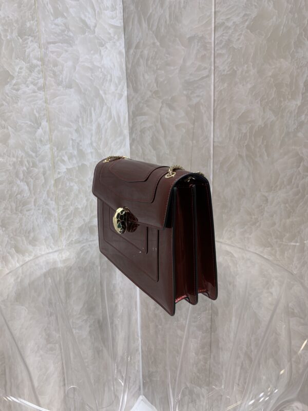 Bulgari Cow Patent Wallet - Burgundy - Image 4