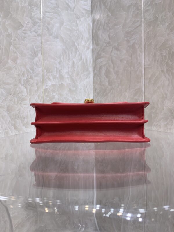 Bulgari Maxi Chain Small Lambskin Crossbody Bag - Red - Image 3