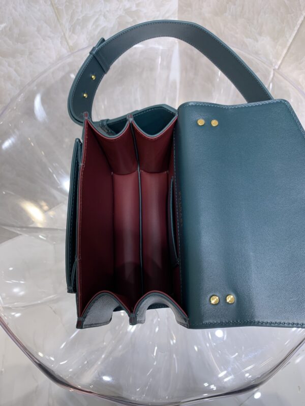 Bulgari Maxi Chain Small Lambskin Crossbody Bag - Dark Green - Image 2
