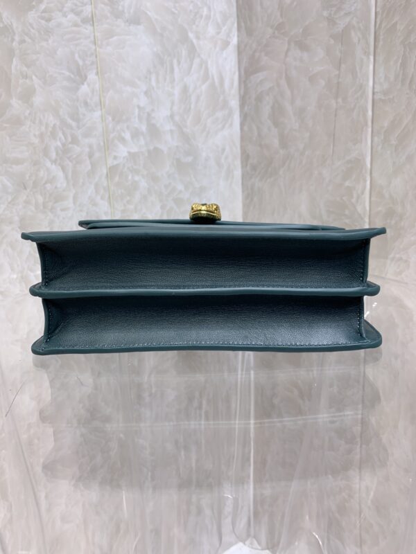 Bulgari Maxi Chain Small Lambskin Crossbody Bag - Drak Green - Image 3