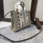 Chloe Woody Diamond Embroidered Small Tote Bag - Image 5