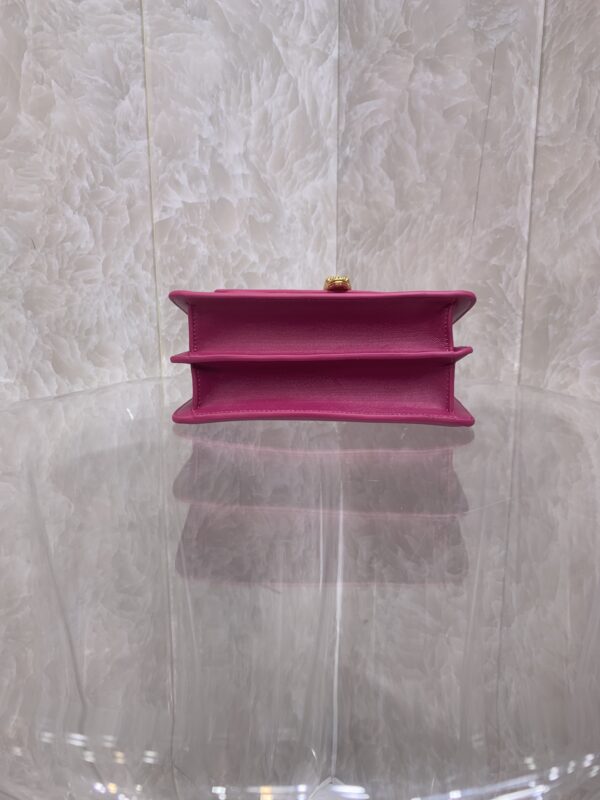 Bulgari Maxi Chain Small Lambskin Crossbody Bag - Pink - Image 3