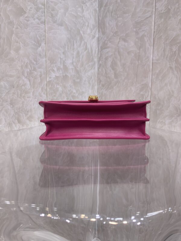 Bulgari Maxi Chain Small Lambskin Crossbody Bag - Pink - Image 3