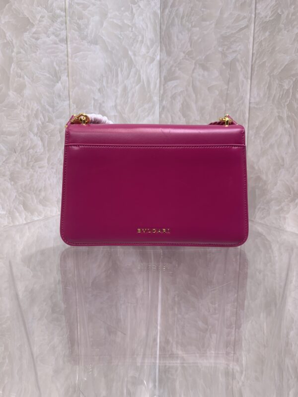 Bulgari Maxi Chain Small Lambskin Crossbody Bag - Pink - Image 4