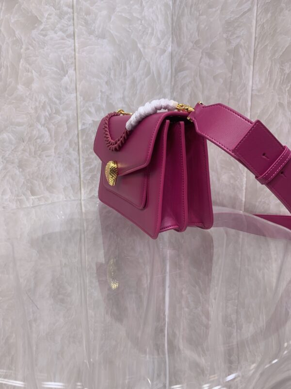 Bulgari Maxi Chain Small Lambskin Crossbody Bag - Pink - Image 5