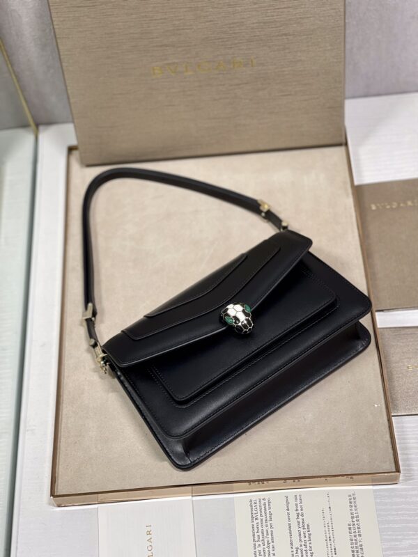 Bulgari Serpenti Forever East-west Series Small Shoulder Bag - Black - Image 4