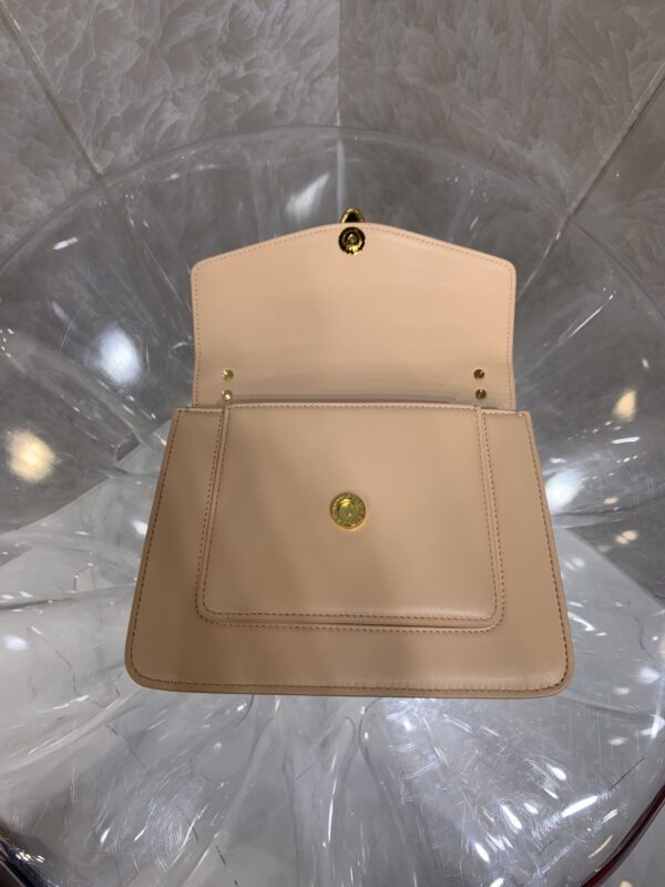 Bulgari Maxi Chain Small Lambskin Crossbody Bag - Cream - Image 3