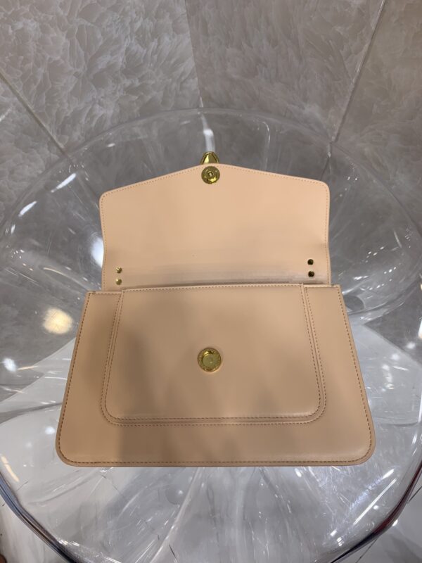 Bulgari Maxi Chain Small Lambskin Crossbody Bag - Cream - Image 3
