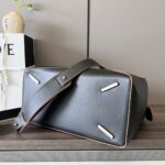 Celine Loewe Satin Cow Leather Puzzle Large Handbag - Black - Image 3