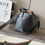 Celine Loewe Satin Cow Leather Puzzle Large Handbag - Black - Image 5