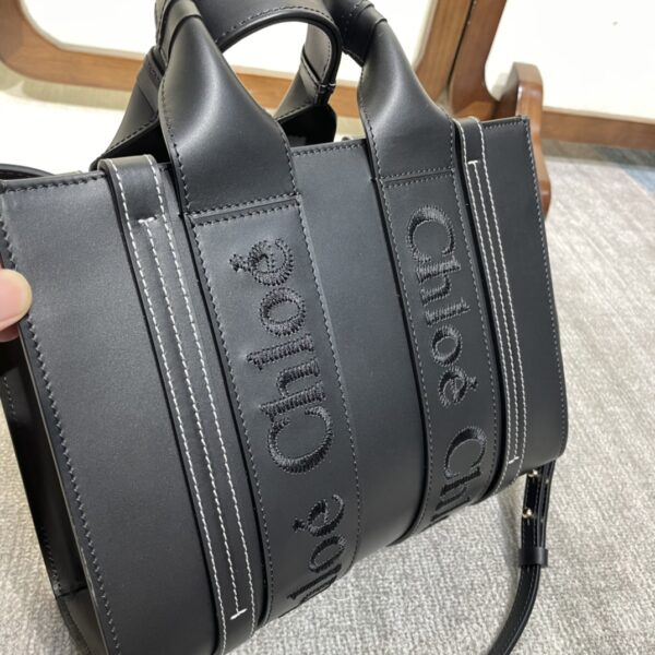 Chloe 22S Woody Medium Tote Bag - Black - Image 3