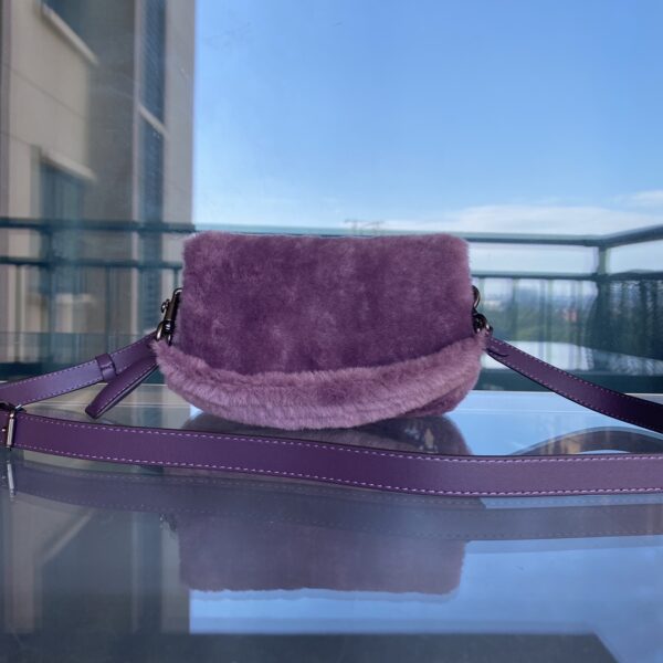 Coach Shearing Tabby Small Furry Little Cutie Handbag - Purple - Image 3