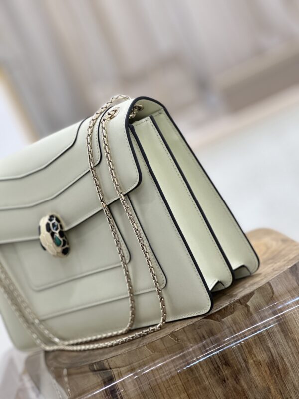 Bulgari Serpenti Forever Flip Handbag - White - Image 4