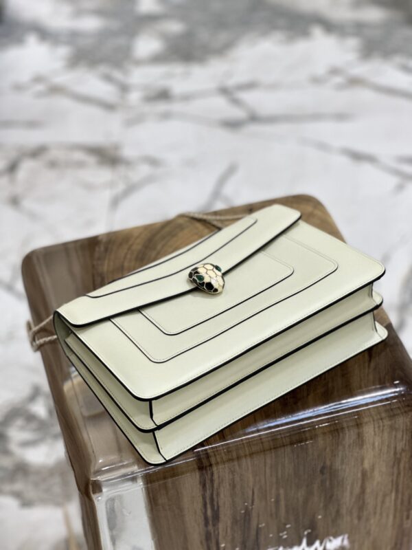 Bulgari Serpenti Forever Flip Handbag - White - Image 3