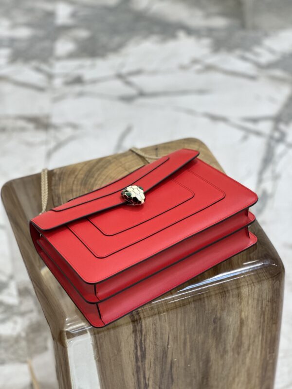 Bulgari Serpenti Forever Flip Handbag - Red - Image 3