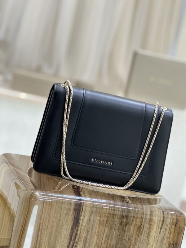 Bulgari Serpenti Forever Flip Handbag - Black - Image 5