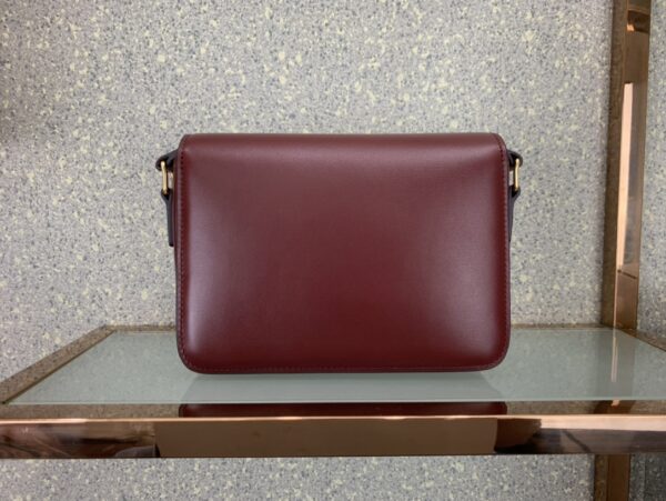 Celine Teen Triomphe Calfskin Handbag - Maroon - Image 3