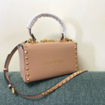 Valentino Garavni Rockstud Alcove Grained Calfskin Box Bag - Cream