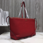 Valentino Counter Garavani Rockstud Calfskin Shopping Bag - Red - Image 5