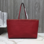 Valentino Counter Garavani Rockstud Calfskin Shopping Bag - Red - Image 4