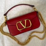 Valentino Garavani Miniloc Calfskin Bag - Red