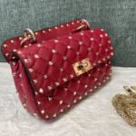 Valentino Small Sheepskin Classic Studded Handbag - Red