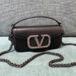Valentino Calfskin Star Diamond Small Handbag - Black