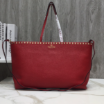 Valentino Counter Garavani Rockstud Calfskin Shopping Bag - Red
