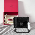 Valentino Garavani One Stud Crystal-embellished Shoulder Bag - Black