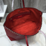 Valentino Counter Garavani Rockstud Calfskin Shopping Bag - Red - Image 2