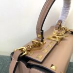 Valentino Garavni Rockstud Alcove Grained Calfskin Box Bag - Cream - Image 2