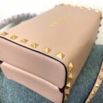 Valentino Garavni Rockstud Alcove Grained Calfskin Box Bag - Cream - Image 5