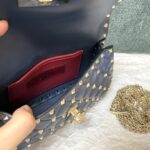Valentino Small Sheepskin Classic Studded Handbag - Blue - Image 3
