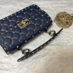 Valentino Small Sheepskin Classic Studded Handbag - Blue - Image 2
