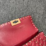 Valentino Small Sheepskin Classic Studded Handbag - Red - Image 2