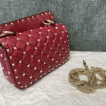 Valentino Small Sheepskin Classic Studded Handbag - Red - Image 5